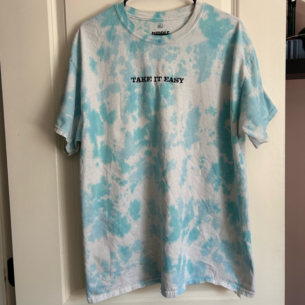 “Take It Easy” Embroidered Tie Dye Tshirt Urban Outfitters Ripple brand Size XL